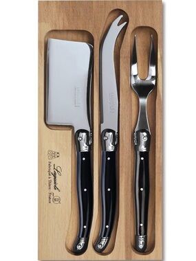 André Verdier Laguiole Debutant 3 Piece Cheese Set Black - BRAND NEW